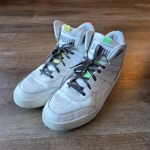 PUMABackcourt Mid Rainbow Splicing Casual Shoes White Mens size 11.5